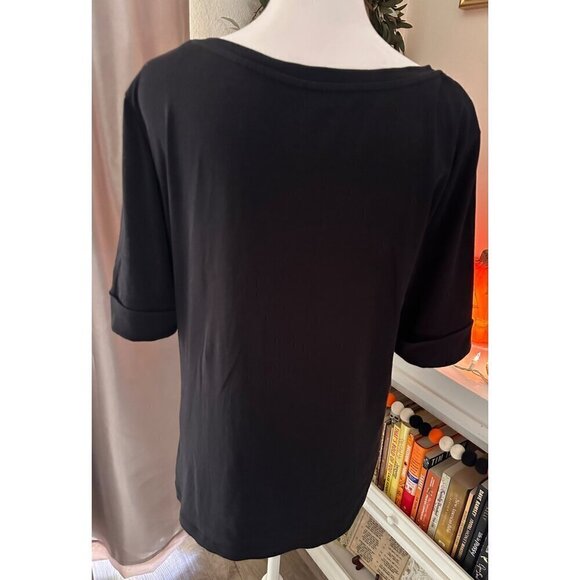 Ellen Tracy Black Top Size Large - Picture 4 of 5